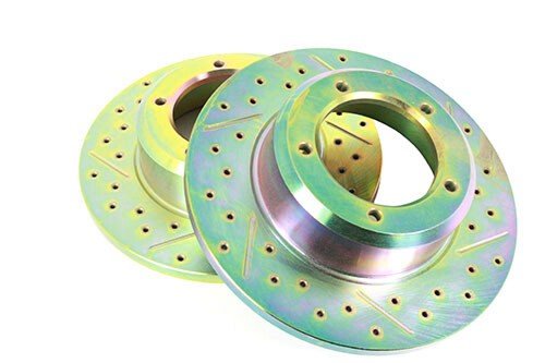 Front Cross Drilled & Grooved Solid Brake Discs for DEF/D1/RRC