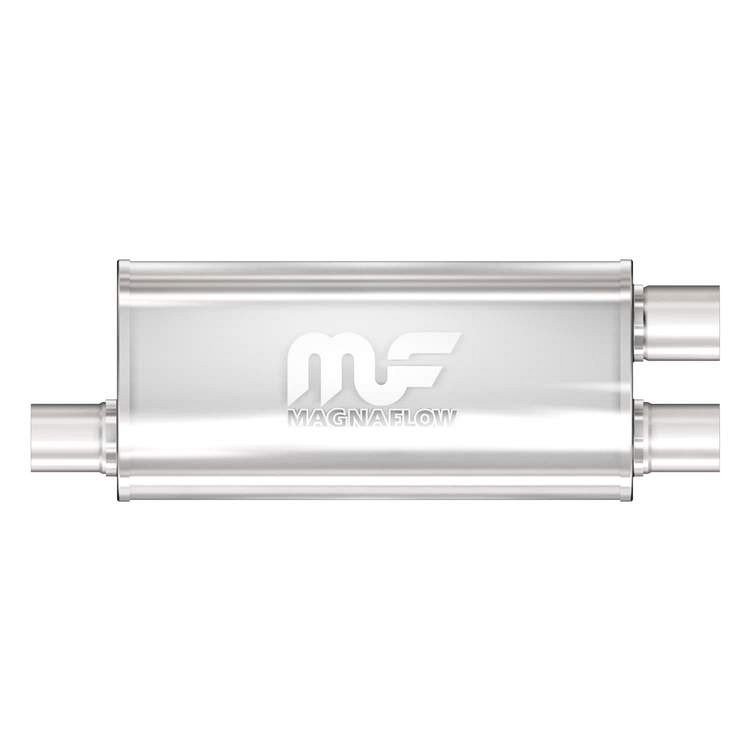 MagnaFlow 5"x 8" Oval Offset/Dual (Transverse) Straight Through Performance Muffler for Defender