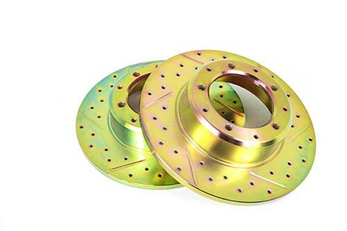 Rear Cross Drilled & Grooved Solid Brake Discs for 90/D1/RRC
