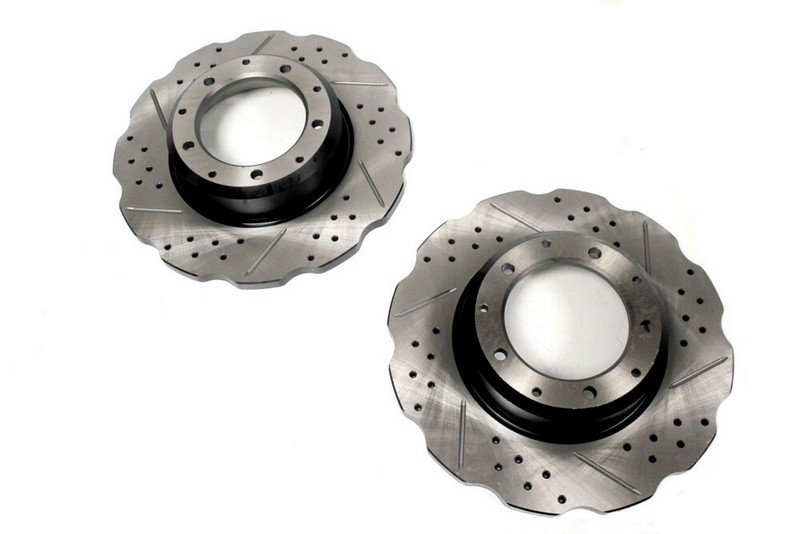 TerraFirma Brake Disc Cross Drilled & Grooved - Rear for Defender 110 83-06, Defender 110 2007 Onwards, Defender 130 83-06 & Defender 130 2007 Onwards