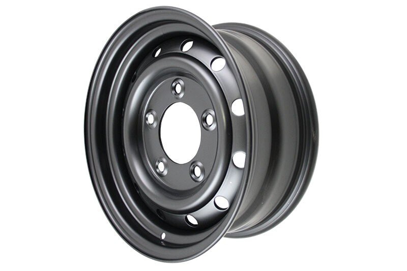TerraFirma Road Wheel - Steel - Wolf Style Matt Black suitable for Defender 1983-2006