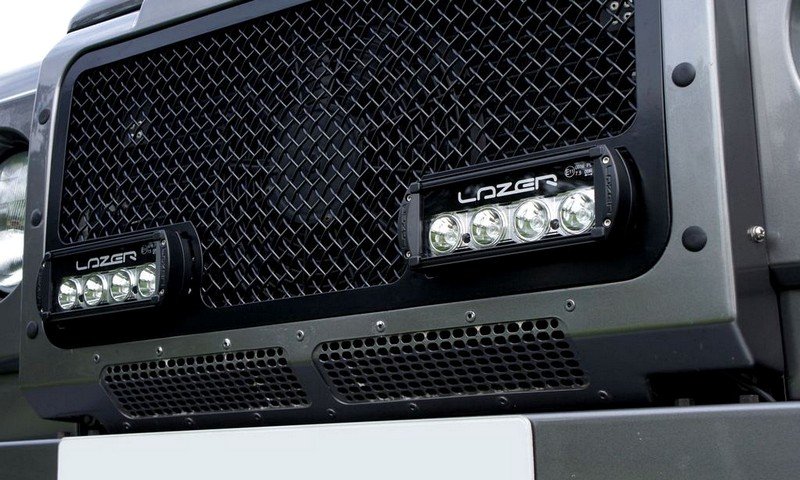 Lazer Grille with 2 x ST-4 LED Light Bars - 200mm for Land Rover Defender