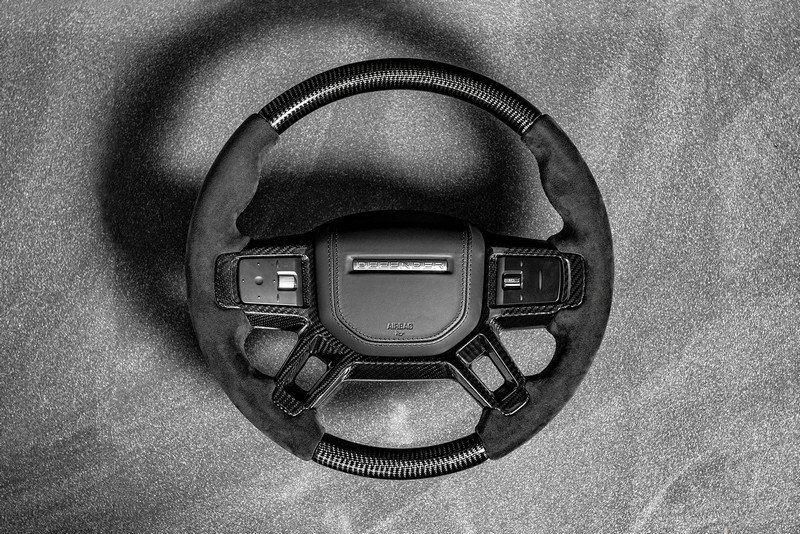 Full Carbon Steering Wheel with Black Alcantara for 2020+ Defender 90/110/130