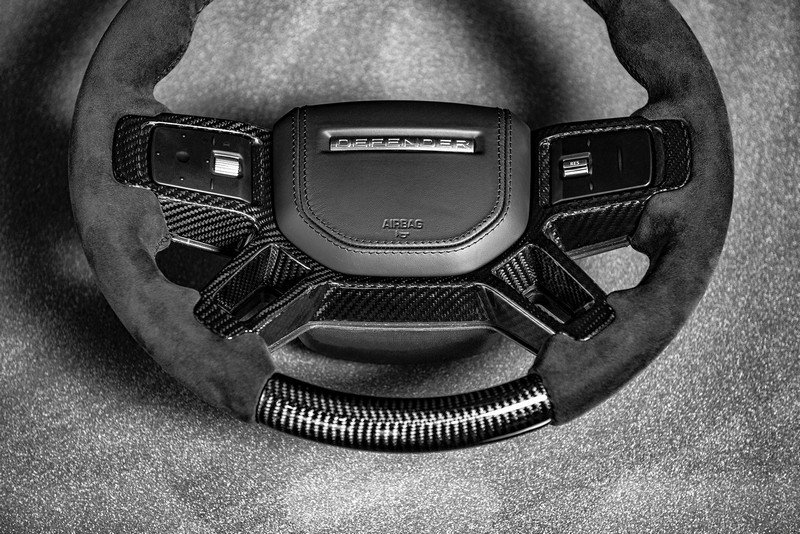 Full Carbon Steering Wheel with Black Alcantara for 2020+ Defender 90/110/130 - Image 3