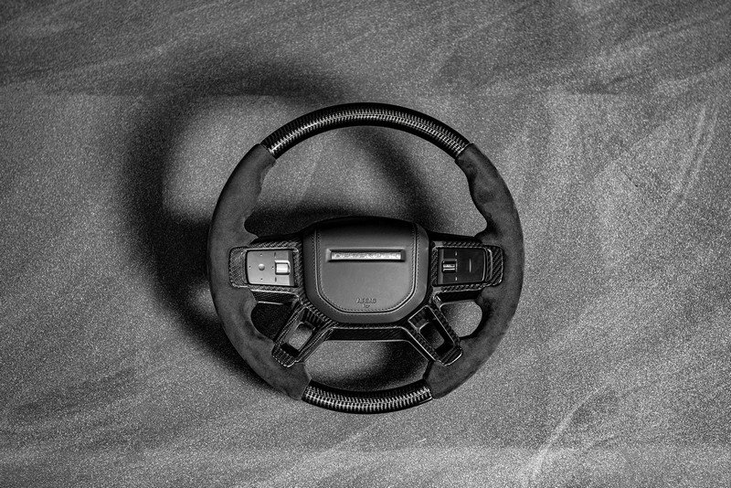 Full Carbon Steering Wheel with Black Alcantara for 2020+ Defender 90/110/130 - Image 2