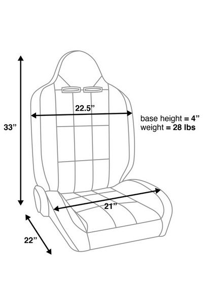 Baja RS Black Vinyl/Red Cloth Reclining Suspension Seat - Image 2
