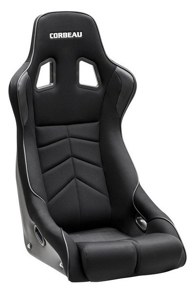 Corbeau DFX Black Carbon Vinyl/Cloth Black Piping - Fixed Back Racing Seat