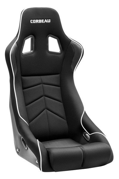 Corbeau DFX Black Carbon Vinyl/Cloth Black Piping - Fixed Back Racing Seat - Image 4