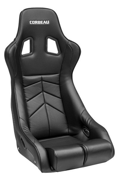 Corbeau DFX Black Carbon Vinyl/Cloth Black Piping - Fixed Back Racing Seat - Image 3