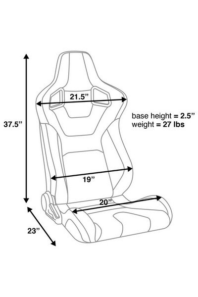 Corbeau RRS White Vinyl/Black Stitch - Reclining Seat - Image 2