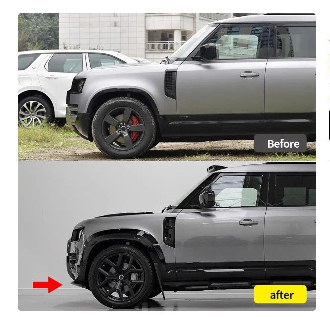 Land Rover Defender Front Bumper Aero Blades (Gloss black) for 2020+ Defender 90/110 - Image 6