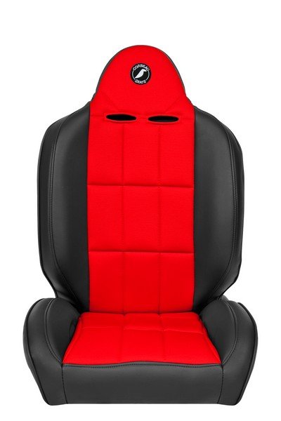 Baja RS Black Vinyl/Red Cloth Reclining Suspension Seat - Image 3