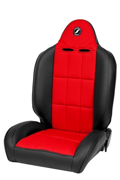 Baja RS Black Vinyl/Red Cloth Reclining Suspension Seat