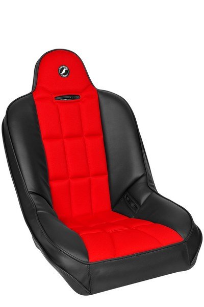 Corbeau Baja SS Black Vinyl/Red Cloth Fixed Back Suspension Seat