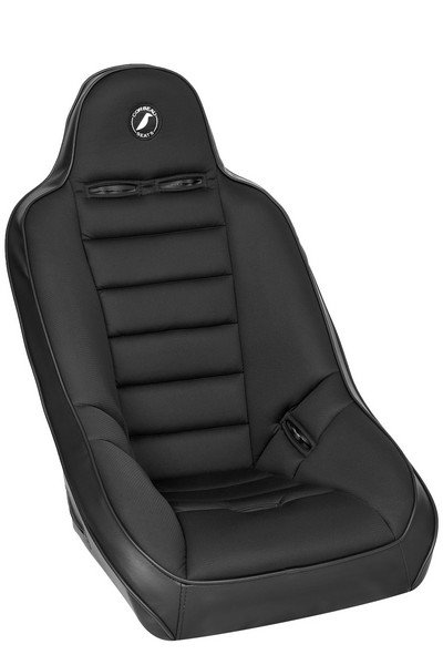 Corbeau Baja Ultra Black Vinyl/Cloth Wide Fixed Back Suspension Seat
