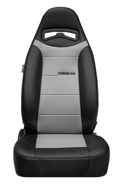 Corbeau Moab Black Vinyl/Grey Perforated Vinyl Reclining Seat - Image 3