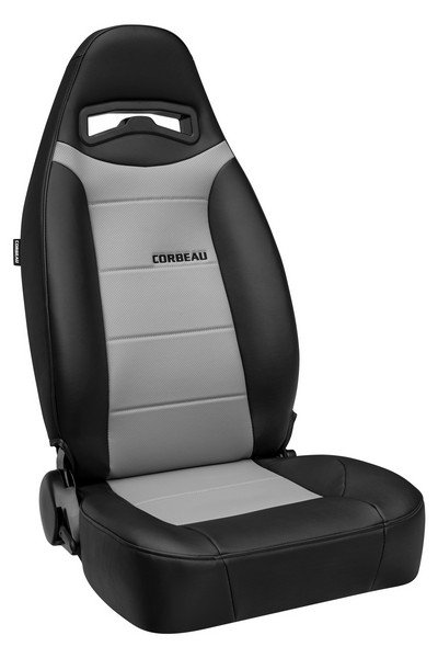 Corbeau Moab Black Vinyl/Grey Perforated Vinyl Reclining Seat