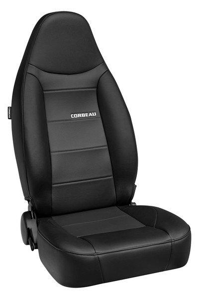 Corbeau Moab Black Vinyl (No Harness Slot) Reclining Seat