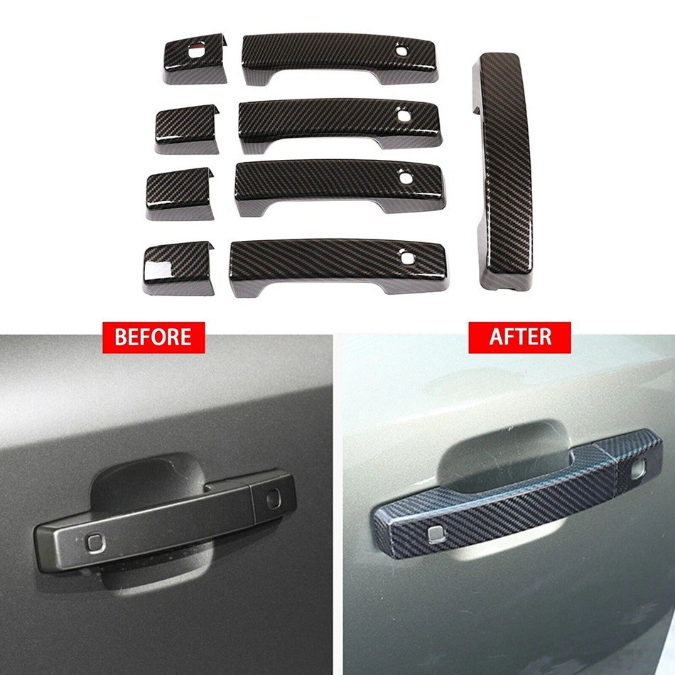 Carbon Fiber Door Handle Cover (Sticker) – Real Carbon for 2020+ Land Rover Defender – Fits 90/110/130 - Image 2
