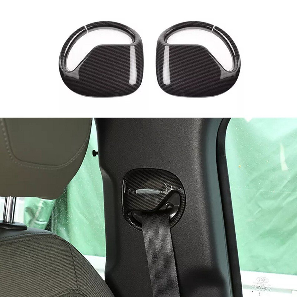 Carbon Fiber Seat Belt Cover (Sticker) – Rear for 2020+ Land Rover Defender – Fits 90/110/130 - Image 3