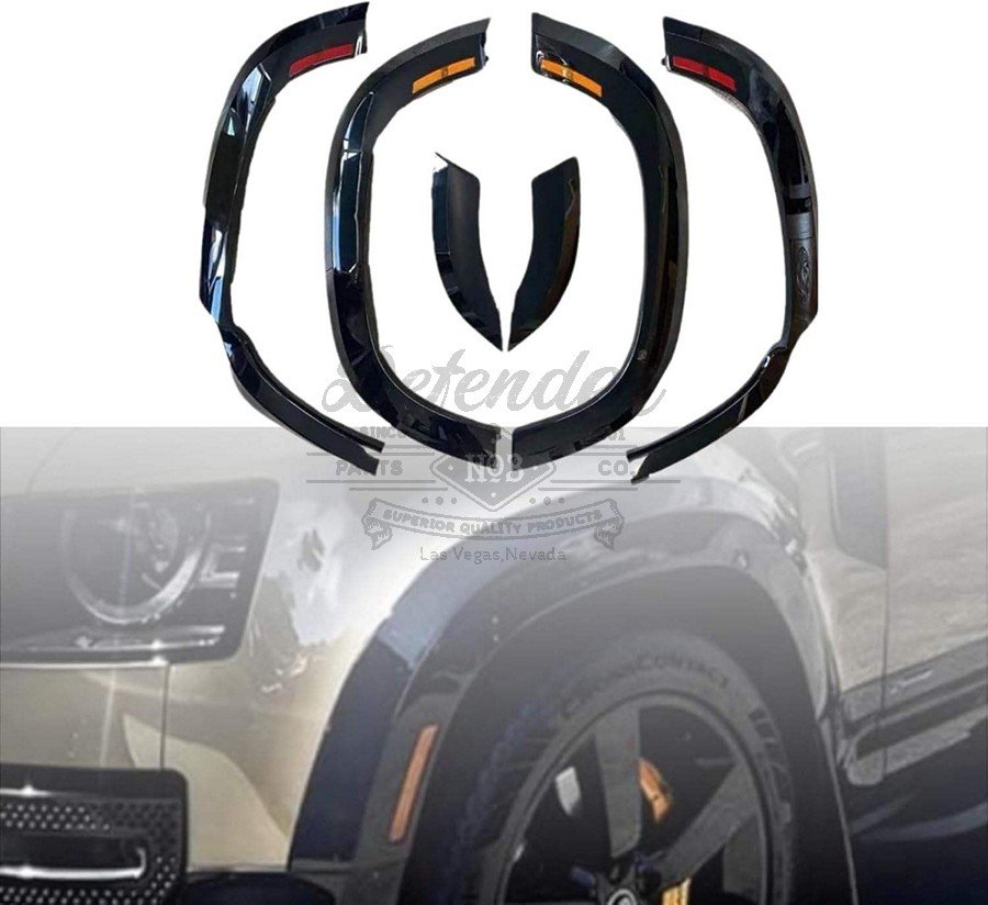 USA-Type Wheel Arches with LED – Gloss Black for 2020+ Defender 110