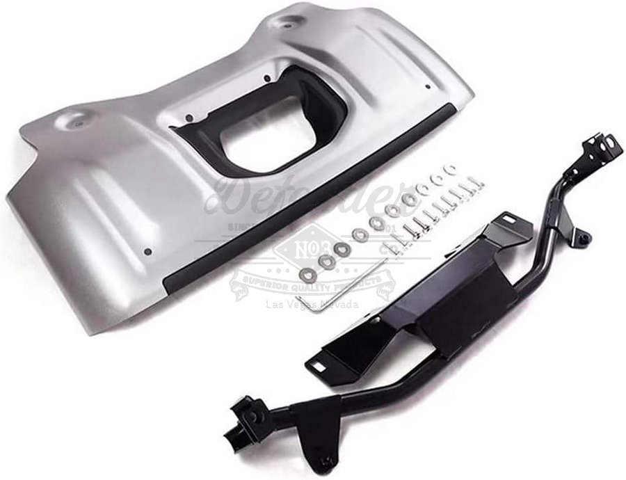 Front Bumper Protector with OE Bracket (Silver) for 2020+ Land Rover Defender 90/110/130 - Image 3